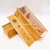 Custom highest quality cheap one bottle hinged wooden wine box