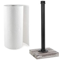 Industrial Pipe Design Paper Towel Roll Dispenser with Torched Wood Base