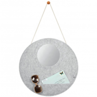 Felt Entryway Hanging Storage Organizer with Mirror