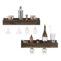 USA Designs Set of 2 Smuxe Stemware Handmade Pine Wood Wine Racks