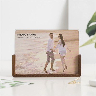 Simple Elegant Acrylic House Family Wooden Creative Photo Frame for Bedroom and Gift