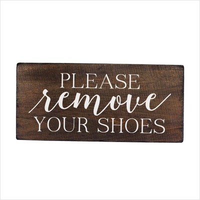 Solid Wood  Art Decoration Home Wall Hanging Decor Please Remove Your Shoes Sign for Living Room