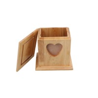 new design wholesale custom solid wood photo pet memorial box urn