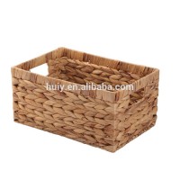 Custom Handmade Natural Water Hyacinth Storage Bins Rectangular Basket