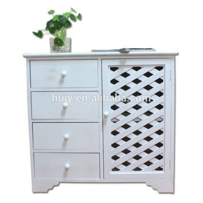 living room wood side cabinet design with drawers