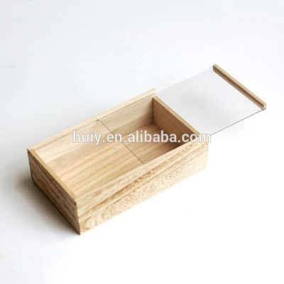 wooden window box with sliding glass lid China factory Waimaotong