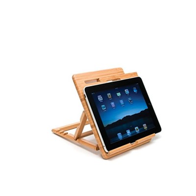 bamboo custom adjustable bamboo wood computer holder stand