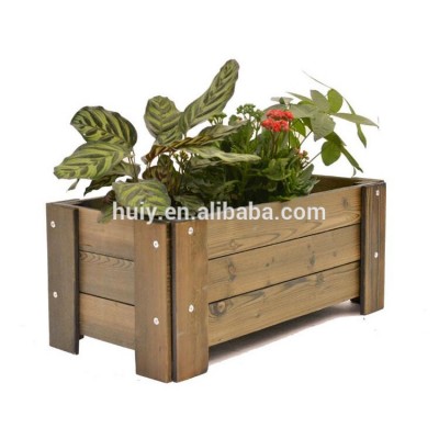 rustic home garden pine wooden flower planter pot