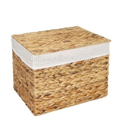 whoesale new design foldable grass weaving laundry basket wicker storage basket chest on sale