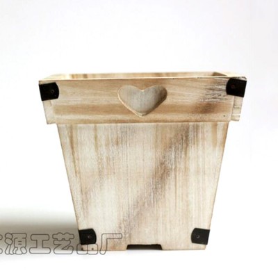 Custom Handmade Burned Color Garden Wooden Flower Pot