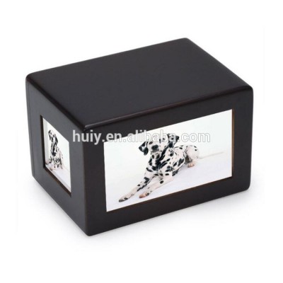 wholesale handmade pet cremation urn wood pet memorail urn photo box for dog