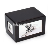 wholesale handmade pet cremation urn wood pet memorail urn photo box for dog