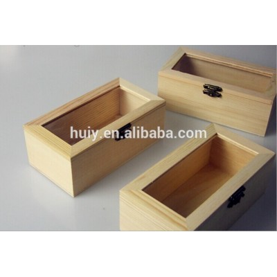 Wooden hand crafts bamboo tissue box with hinged lid