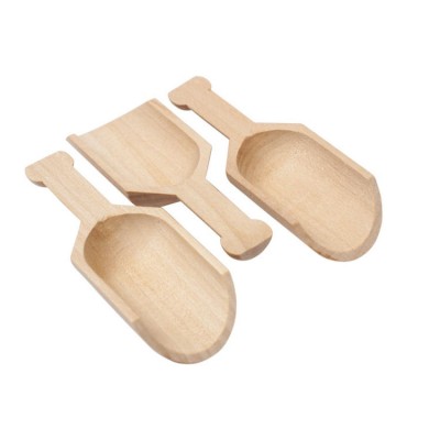 natural wood unfinished wooden scoops for candy spices rice