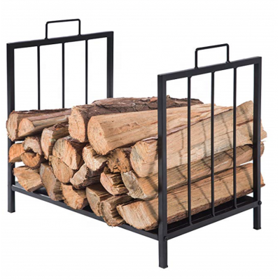 Factory custom compact firewood log rack kindling holder metal fireplace organizer