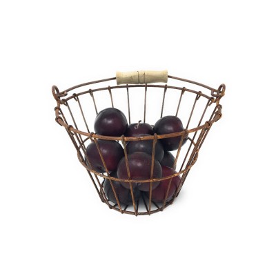 rusty custom shape matal wire fruit storage basket