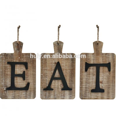 Farmhouse rustic wooden kitchen wall hanging decorative eat sign