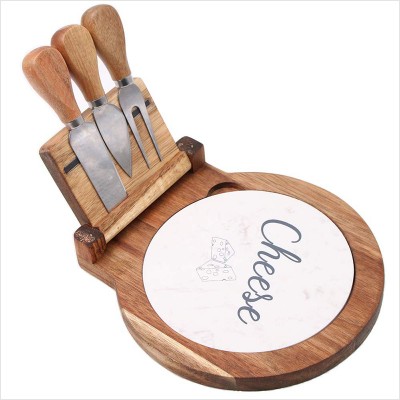 Wooden Cheese Board with Knife Set Serving Tray