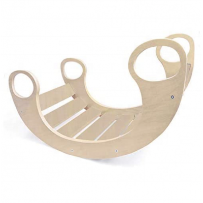 Factory custom waldorf rocking play wooden viking rocker for kids