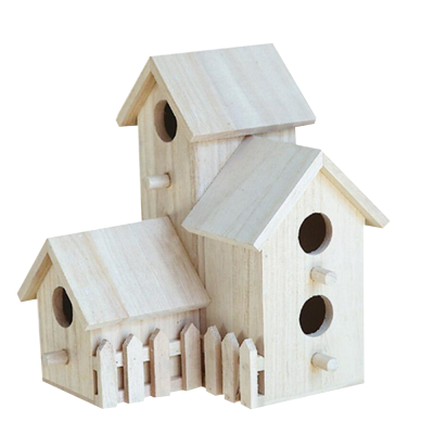 House Shape Handmade Pine  Wooden Bird Cage/House